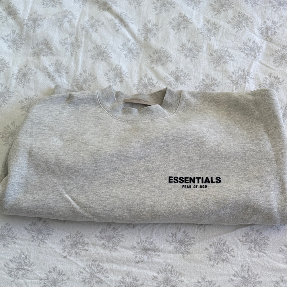 Fear of God Essentials Light Gray Crewneck Sweater